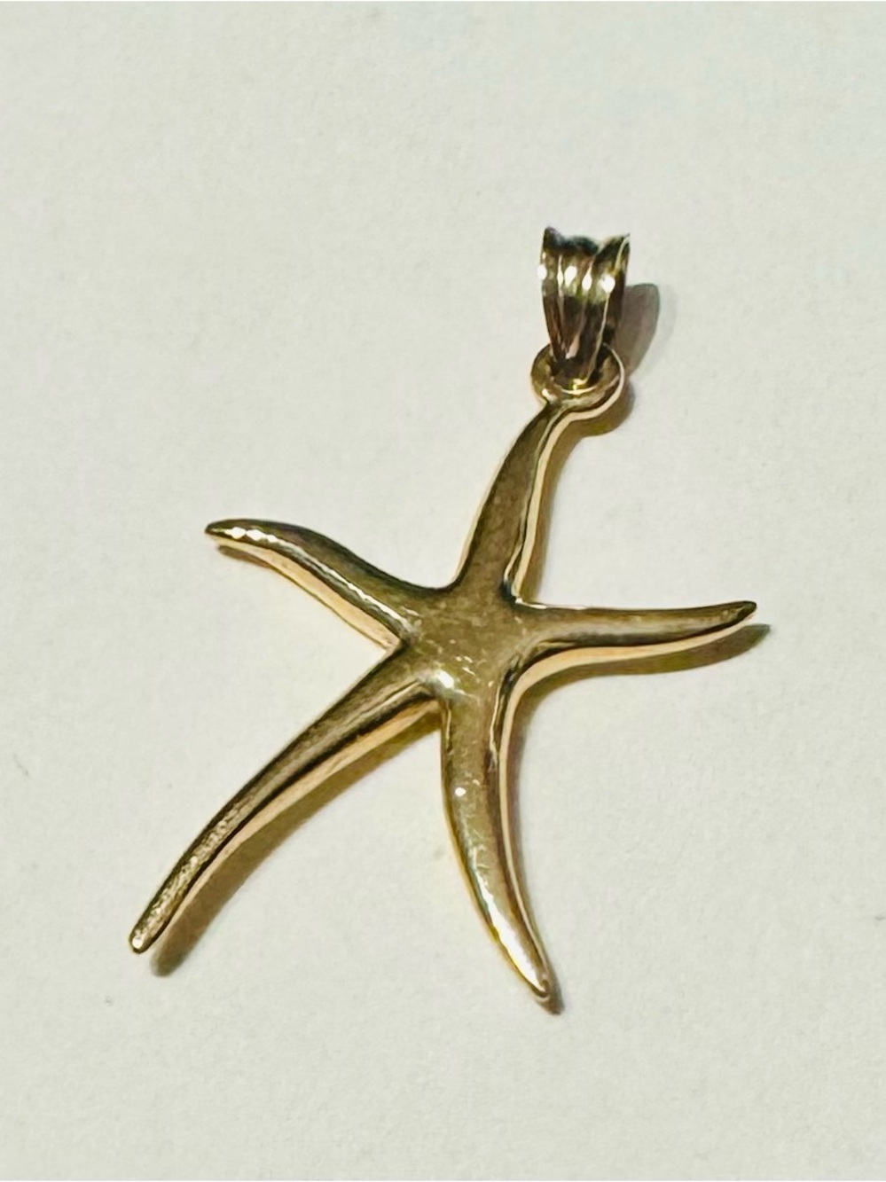 14k Gold Starfish Pendant Necklace Charm - Women's Jewelry